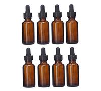 Beatifufu 8 pièces Flacons Verre Teinté Marron avec Compte Gouttes Noirs pour Huiles Essentielles et Femme Flacons Vides Compacts et Ergonomiques pour Voyage et Échantillons