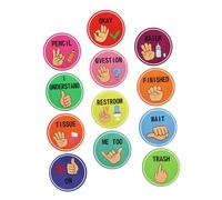 Beatifufu Affichage de Signaux Manuels pour Classe Posters Colorés pour Outils de Communication Non Décoration Éducative pour Écoles et Élémentaires Cues Visuels pour Gestion de Classe