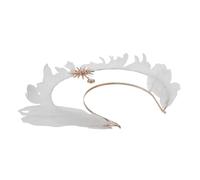 Beatifufu Auréole Mary Ange Blanche Accessoire Léger Couronne Soleil pour Déguisement Femme Fête Halloween Mariage Cosplay