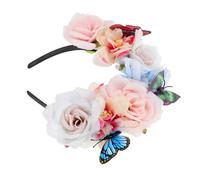 Beatifufu Bandeau Tête Avec Fleurs En Tissu Simulation Pour Femme Accessoire Cheveux Décoratif Polyvalent Pour Halloween Fête Et Mariage