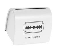 Beatifufu Boîte à Rasoirs Jetable en Tôle Blanche, Étanche et Élégante, Capacité Importante pour Rangement et Récupération de Métaux, pour Accessoires de Rasage