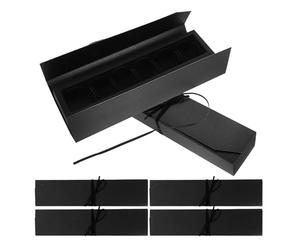 Beatifufu Boîte de Chocolats Vide 6 Compartiments 24x5,5x3,5 Cm Noire Coffret Présent Truffes et Ballotin Chocolat pour Offrir Boîte D'emballage Présent Élégante