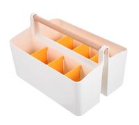 Beatifufu Boîte de Rangement Compartimentée Jaune pour Bureau Organiseur Multifonction pour Cosmétiques Télécommandes et Papeterie Support de Bureau Pratique et Design