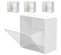 Beatifufu Boîte de Rangement Murale compacte 8,5 x 8,5 x 4,5 cm en PS Lot de 4 Anti-poussière pour cosmétiques et Petits Objets, Usage Salle de Bain