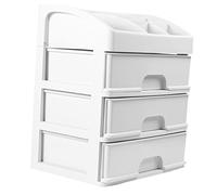 Beatifufu Boîte De Rangement Pour Cosmétiques Et Maquillage Tiroir 3 Couches Blanche Organisateur Bureau Salle De Bain Rangement Compact