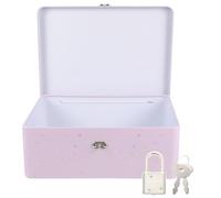 Beatifufu Boîte En Fer Blanc Avec Serrure - Grosse Boîte De Rangement Verrouillable - Pour Bureau Et Maison - Coffret Métal Décoratif - Adaptée Usage Quotidien - Pour Noël Et Anniversaires