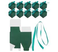 Beatifufu Boîtes à Bonbons en Carton Kraft 50 Pièces Vertes Ruban Vert, Boîte à Dragées pour Mariage et Fête, Emballage Présent Multifonction pour Chocolats et Biscuits, Contenant Bonbon