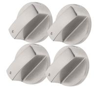Beatifufu Boutons de Commande Résistance Haute Température 4 Pièces en Alliage de Zinc Argenté Axe 6mm, Accessoires Universels Cuisine et Four pour Cuisinière à Gaz