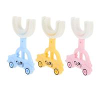 Beatifufu Brosse à Dents En Silicone De u Bébé 3 Pièces Mixte Taille Large Manuale Nettoyage Imperméable Portable Soins Dentaires Pour Tout-petits