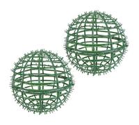 Beatifufu Cadre Plastic Artificiel Vert Gazon Pièces Balle de 2 en Surface Lisse sans Bavures Support de Boule Topiaire Décoratif pour Jardin et Parc