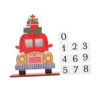 Beatifufu Calendrier de avec Blocs à Compter Décoration de Noël Père Noël Voiture Rouge Ornement pour Table Compte Cadeau Familial