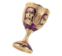 Beatifufu Chalice Métal Doré Vintage Résistant Verre à Pied Décoratif Européen Coupe pour Cérémonies et Décoration Intérieure