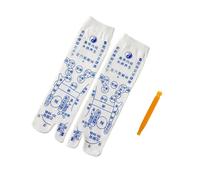 Beatifufu Chaussettes de Massage des Pieds en Coton Peigné, 1 Paire, Modèle Tabi Blanc, pour Femmes, Tableau d'Acupuncture, pour Bien-Détente
