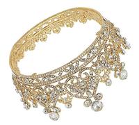 Beatifufu Couronne de Strass Didder en Alliage Baroque Couronne Ronde pour Fête de Mariage Accessoires pour Cheveux Couronne pour Cheveux Cerceau pour Un Souvenir Inoubliable