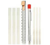 Beatifufu Crayon Marqueur en Stéatite Blanche avec Support Acier Inoxydable, Outil de Marquage Textile et Métal, 1 Set pour Usage Industriel