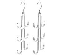 Beatifufu Crochet pour suspendre un à main Rotatif 2 Pièces Fer Argent Gain de Place Pour Penderie Et Armoire