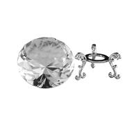 Beatifufu Décoration Diamant Cristal avec Socle Métallique Argenté Ornement de Bureau Lumineux et Centre de Table Mariage et Fiançailles Souvenir Décoratif Élégant pour Maison et Salon