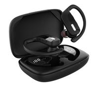 Beatifufu Écouteurs sans Fil T17 Étanches Noir, Casque sans Fil 5.0 Sport | Capacité 60ma, Abs et Silicone, Compartiment de Charge Grosse Capacité