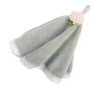 Beatifufu Essuie-Mains Rond en Polaire Absorbante Petite Serviette à Main à Séchage Rapide Verte Serviette Cuisine Suspendue pour Usage Domestique