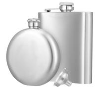 Beatifufu Flasque Whisky Acier Inoxydable avec Entonnoir Flacons Rond et Carré Étanches pour Randonnée et Plein Air