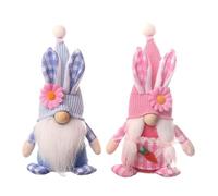 Beatifufu Gnomes de Pâques 2pcs Poupées sans Visage avec Oreilles de Lapin Figurines décoratives pour Le Bureau Décoration de Maison ou de Bureau