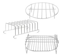 Beatifufu Grille de Cuisson en Acier Inoxydable pour Friteuse à Air, Set 3 Pièces, Structure Épaisse et Solide, Adaptée Cuisine, Accessoires de Cuisson Solide