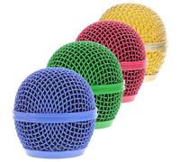 Beatifufu Grille métallique du microphone de remplacement en maille, 4 pièces, installation facile, compatible micro filaires et sans fil, pour studio d’enregistrement et performance