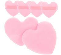 Beatifufu Houppette à Maquillage de Cœur 6 Pièces Petite Taille Couleur Rose Douce pour Poudre Visage Dragonne Usage Quotidien et Voyage