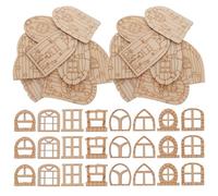 Beatifufu Kit 64 Mini Portes de Fée en Bois Brut à Peindre, Accessoires pour Maison de Fée, Décorations Jardin DIY, Portes Vierges Personnalisables pour Micro-Paysages
