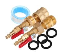 Beatifufu Kit Adaptateur Antigel pour VR en Laiton 1/4, Vanne de Coupure | Filetage Externe et Interne, Raccord Rapide pour Arrosage, Sûre, Usage Hivernal, Entretien de Camping