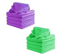 Beatifufu Lot De 16 Serviettes Carrées En Microfibre Absorbante Pour Bébé, Petit Mouchoir Doux Et Ultraléger, Polyester Solide, Serviette D’allaitement Voyage 25x25 Cm Vert Et Violet