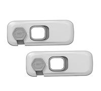 Beatifufu Lot de 2 Verrous de Sécurité pour Enfants, Serrure D’armoire et Tiroir, Protection Anti-pincement, Matériau Solide, Gris Clair, Usage Intérieur pour Portes et Placards, Adapté