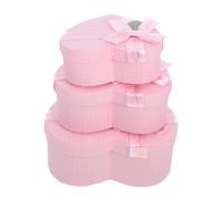 Beatifufu Lot de 3 Boîtes Présents de Cœur Rose Papier Résistant Tailles Petite Moyenne et Grosse avec Couvercle pour Bonbons Saint-Valentin Anniversaires et Emballage Présent