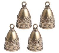 Beatifufu Lot de 4 Cloches en Cuivre Rétro Motifs Anciens, Décorations Suspendues Artisanales pour Noël, DIY Pendentifs et Breloques, Accessoires Loisirs Créatifs, Clochettes Décoratives