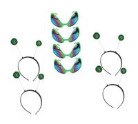 Beatifufu Lot de 4 Sets de Lunettes Soucoupe Volante Vertes et Bandeaux à Cheveux de Festival Taille Unique pour Soirées Cosplay et Fêtes Costumées Couleur Aléatoire