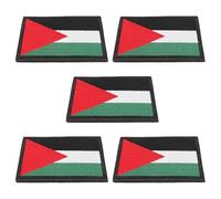 Beatifufu Lot de 5 Écussons Brodés Drapeau Palestinien Fixation Auto-Agrippante Insignes Tissu pour Paquet Vestes et Brassards - Patchs Personnalisables pour Vêtements et Accessoires