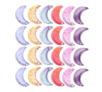 Beatifufu Lot de 80 Breloques Lune en Verre Coloré, Pendentifs de Bracelet Solides et Résistants, pour DIY et Décoration Créative Couleur Aléatoire