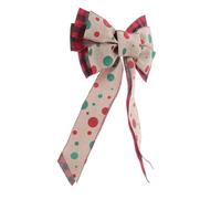 Beatifufu Noeud de Couronne de Noël Rouge Vert Velours Doux Nœud Fait Main Unique pour Sapin Décoration Rustique DIY pour Cadeaux Festifs et Maison