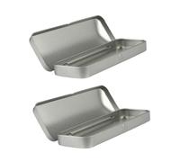 Beatifufu Organiseur De Stylos Crayons Ménager en Fer Blanc 2 Pièces, Trousse à Crayons Portable Rectangulaire 160x54x20mm, Boîte Résistante à l'usure pour Étudiants Bureau École Usage Quotidien