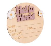 Beatifufu Panneau en Bois pour Annonce Naissance Bébé Pourpre Prénom, Décoration Délicate et Embellissement pour Séance Photo -né