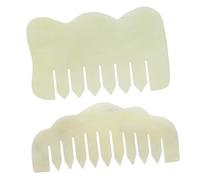 Beatifufu Peigne De Massage En Jade 2pcs Peignes Portables Outils De Grattage Gua Sha Pour Cuir Chevelu
