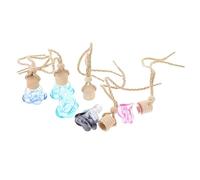 Beatifufu Pendentif Flacon de Parfum Soi-même 5pcs en Verre Corde en Bois, Diffusion de Parfum et Prévention des Fuites pour Maison et Bureau Couleur Aléatoire