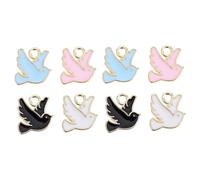 Beatifufu Pendentifs Pigeon en Alliage de Zinc 50 Pcs Blanc Noir Bleu Rose pour Création Bijoux DIY Accessoires Loisirs Créatifs Présents Fête