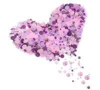 Beatifufu Perles Pour Ongles Cristaux En Abs 60g Assortiment Tailles Semi-ronde Violet Ab Diy Nail Art Décorations Pour Ongles/s