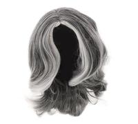 Beatifufu Perruque Courte Bouclée De Vieille Dame Grise Argentée Pour Femme Déguisement Mère Cosplay Halloween