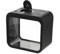 Beatifufu Petit Aquarium Noir avec Lumière Changeante LED, en Plastique Facile à Ranger, pour Bureau ou Porche, Réservoir Compact pour Poissons d'eau Douce