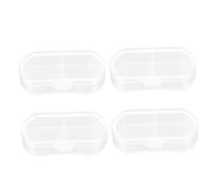 Beatifufu Pilulier de Voyage Organisateur Remède 4 Pièces 2 Compartiments Transparent Blanc Boîte Pilules Portable Étui Sécurisé Multifonction pour Usage Quotidien Santé