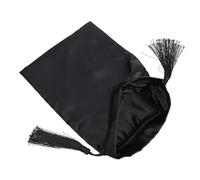 Beatifufu Pochette de Rangement Compacte Noire avec Cordon et Design à Pompons Pochette Portable pour Cosmétiques et Accessoires pour École Bureau et Voyage