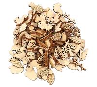 Beatifufu Rondelles De Bois à Motifs Forêt 200 Pcs Décorations En Bois Diy Pour Loisirs Créatifs Formes De Feuilles Champignons Et Animaux Non Traité Scrapbooking Et Décoration Artisanale