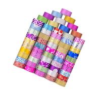 Beatifufu Ruban adhésif décoratif Washi 60 rouleaux Papier à déchirer facilement pour scrapbooking DIY autocollant d'emballage carnets boîtes cadeaux